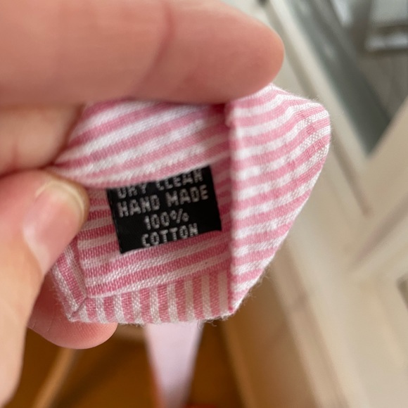 100% cotton pink and white striped tie - Picture 3 of 5